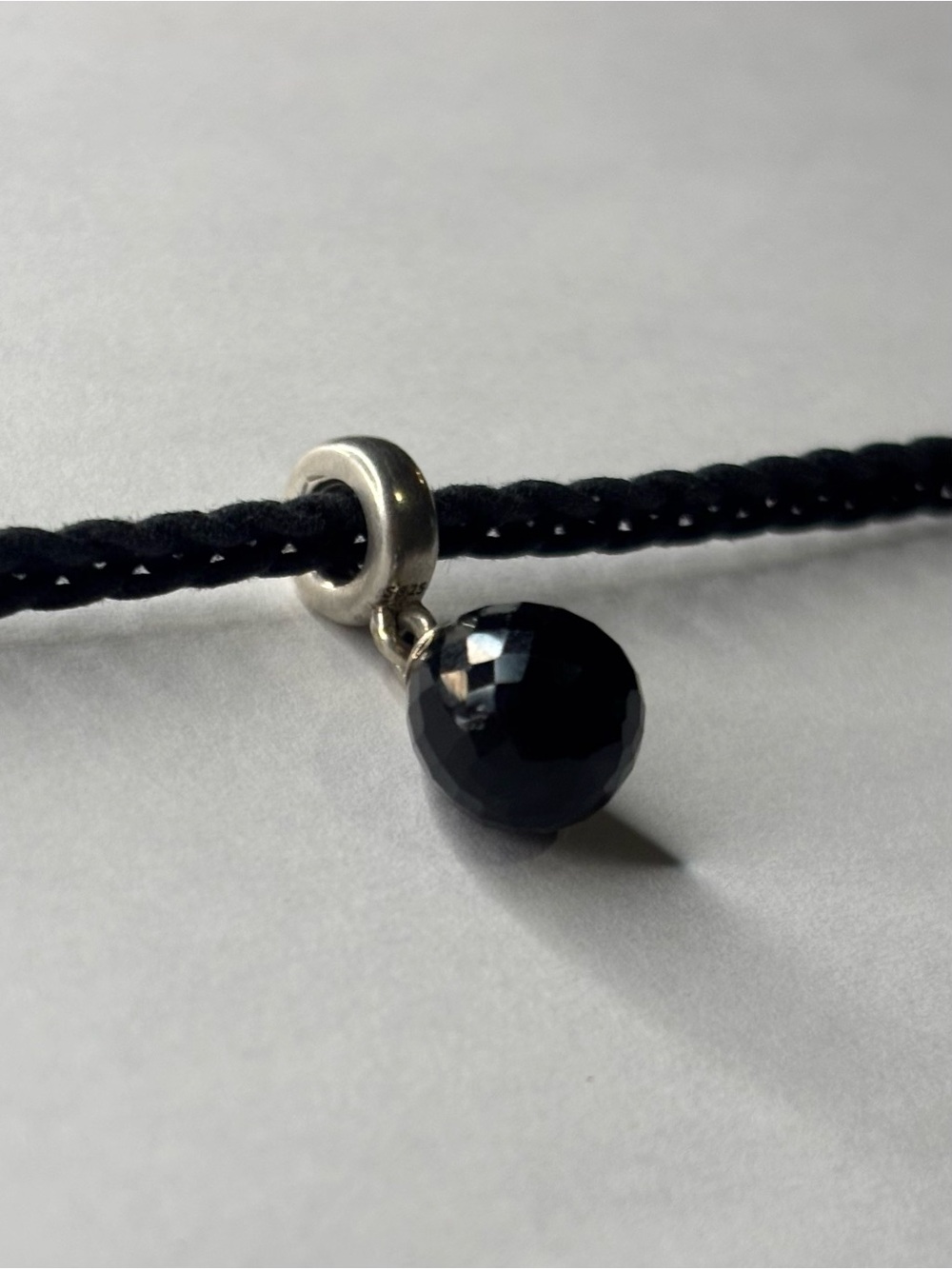 Pandora Dark Blue Faceted Glass Sterling Silver Dangle Charm S925 ALE